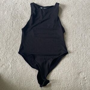 Stunning Used / Worn Black Zara Slinky Sleeveless Bodysuit